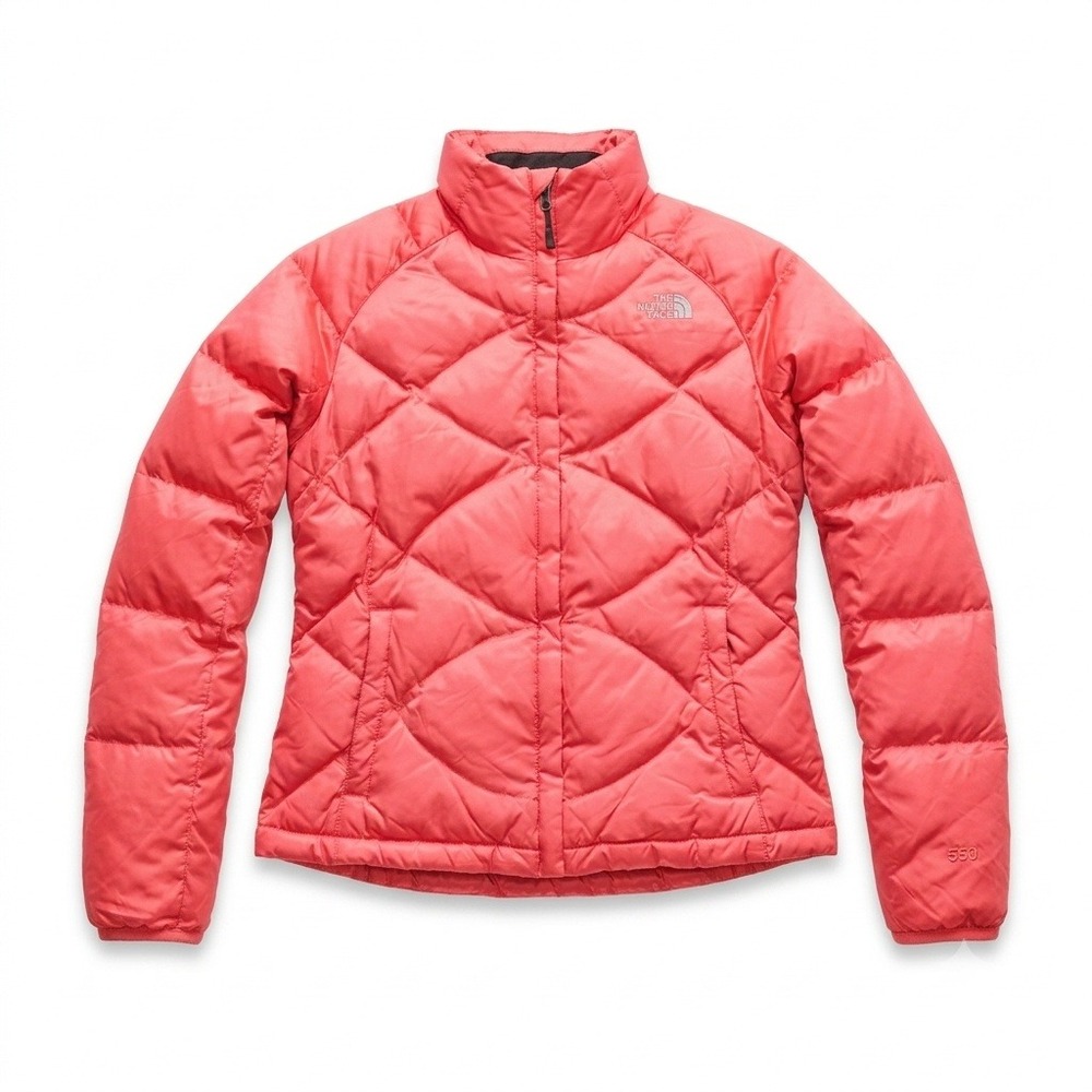 The North Face 550 Goose Down Puffer Jacket Womens Medium Pink Diamond Quilted